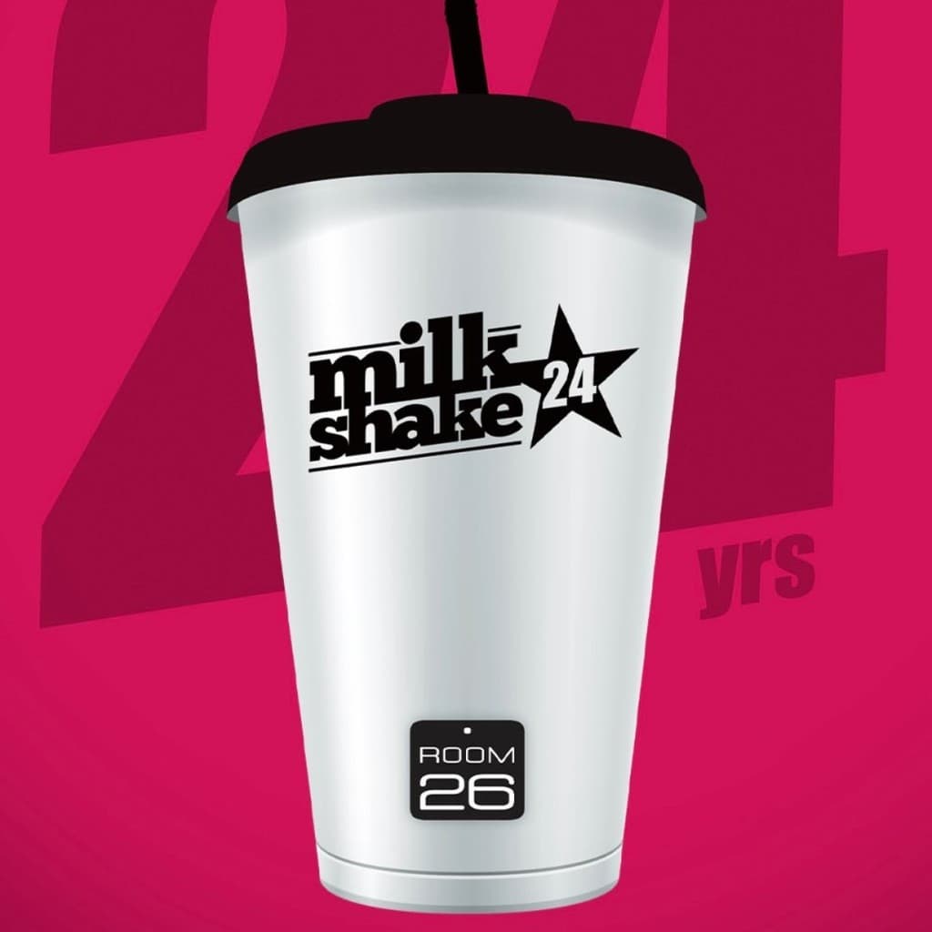 La grafica Milkshake, con il bicchiere e il logo